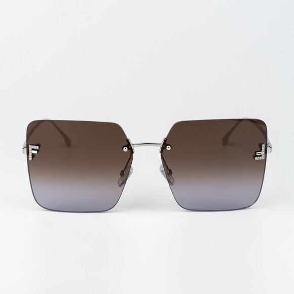 Fendi FIRST Women Sunglasses Square Endura Gold Smoke FE4082US 16Z BRAND NEW - Picture 4 of 14